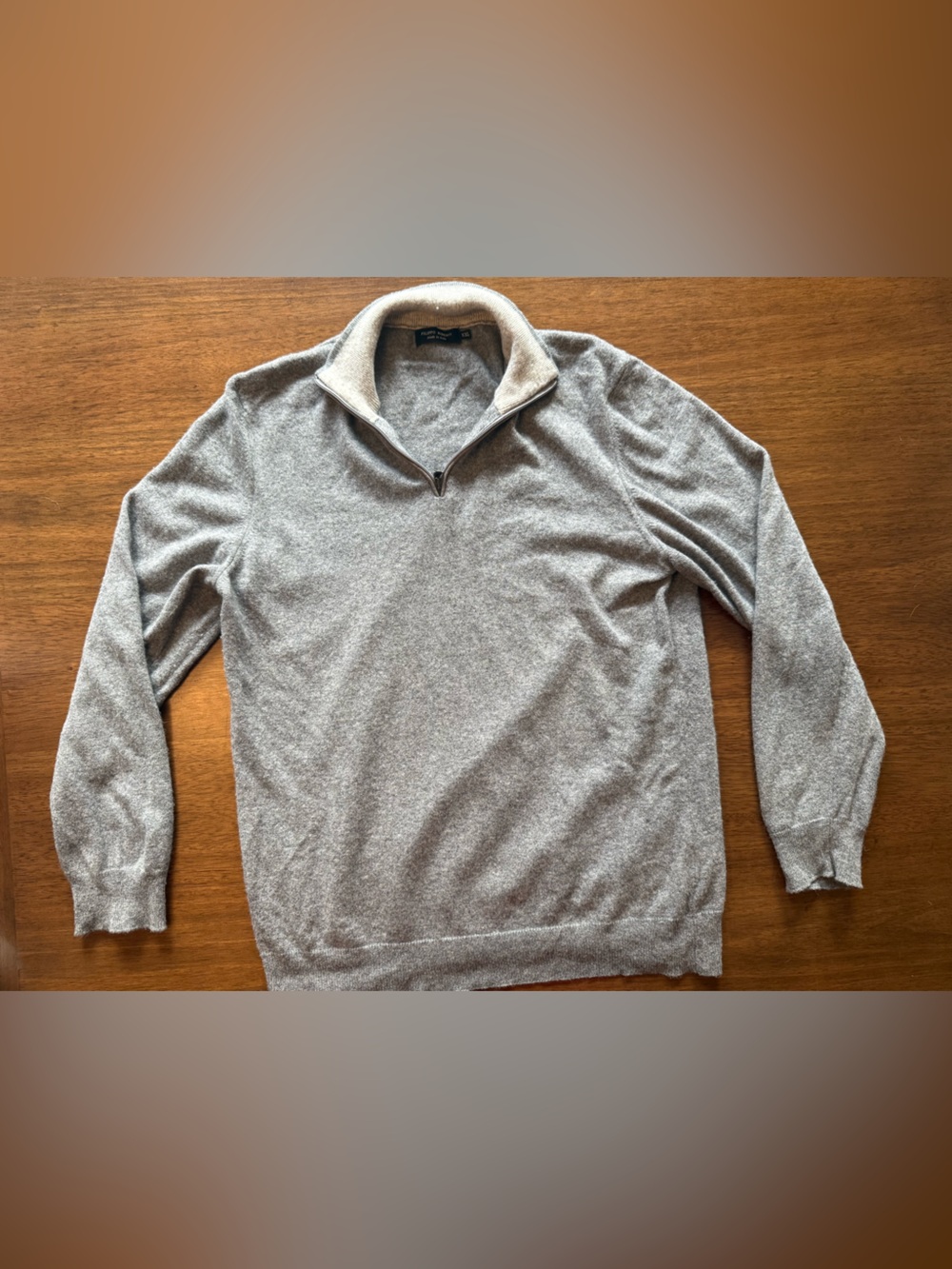 Filippo Riberti XXL Gray Wool Cashmere 1/4 Zip Sweater Made in Italy